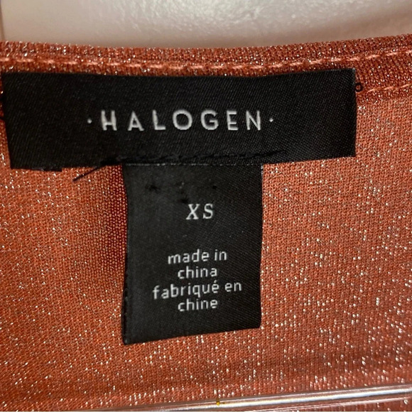 NWT Halogen Women's Sparkle Long Sleeve Faux Wrap Dress Rust Marsala SZ … - Picture 7 of 9